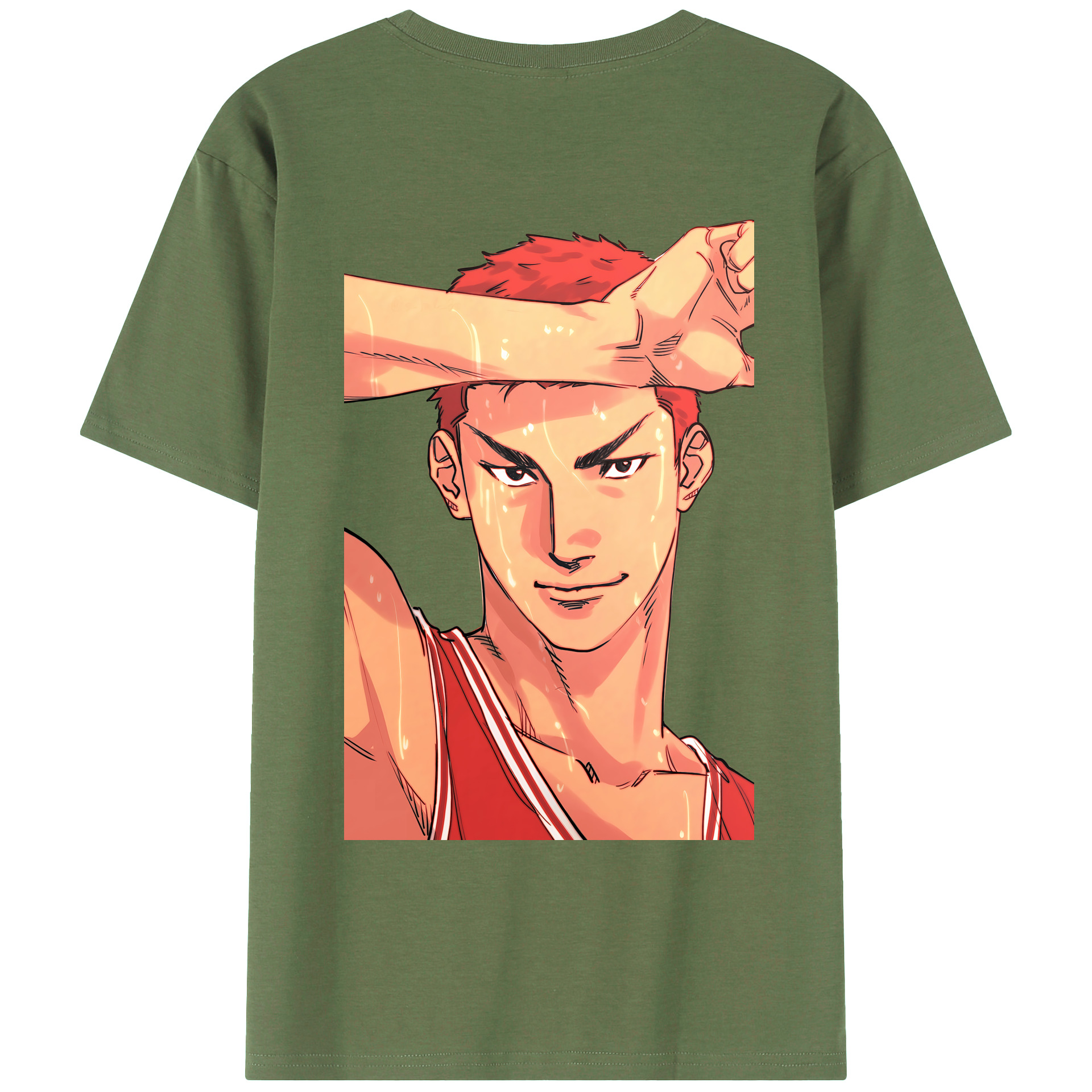 （画像用） SLAM DUNK／スラムダンク 綿100％ メンズ半袖Tシャツ（バックプリント） 通気性